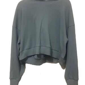 ALO Yoga Ribbed Blue Hoodie